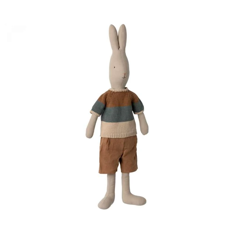 Maileg Rabbit - sz. 4 - Light - Knitted sweater and shorts