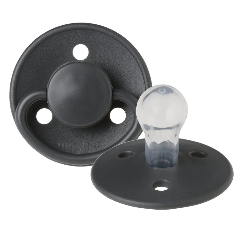 Mininor Round Pacifier Silicone 12m "Black raven"