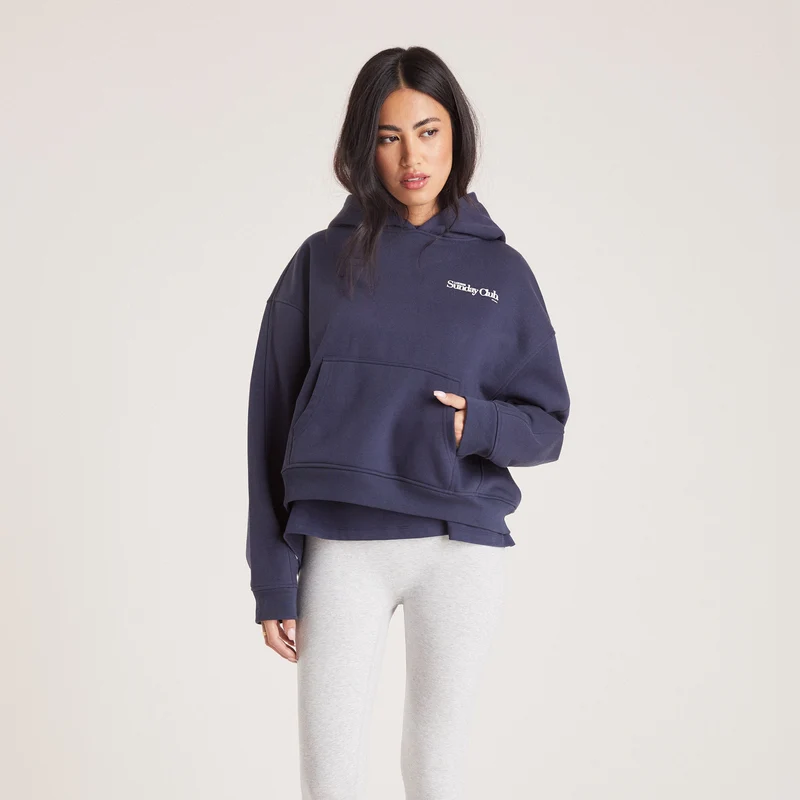 Boxy Hoodie - Bläckblå