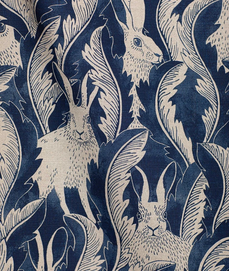 Linnetyg “Hares in Hiding” Blå