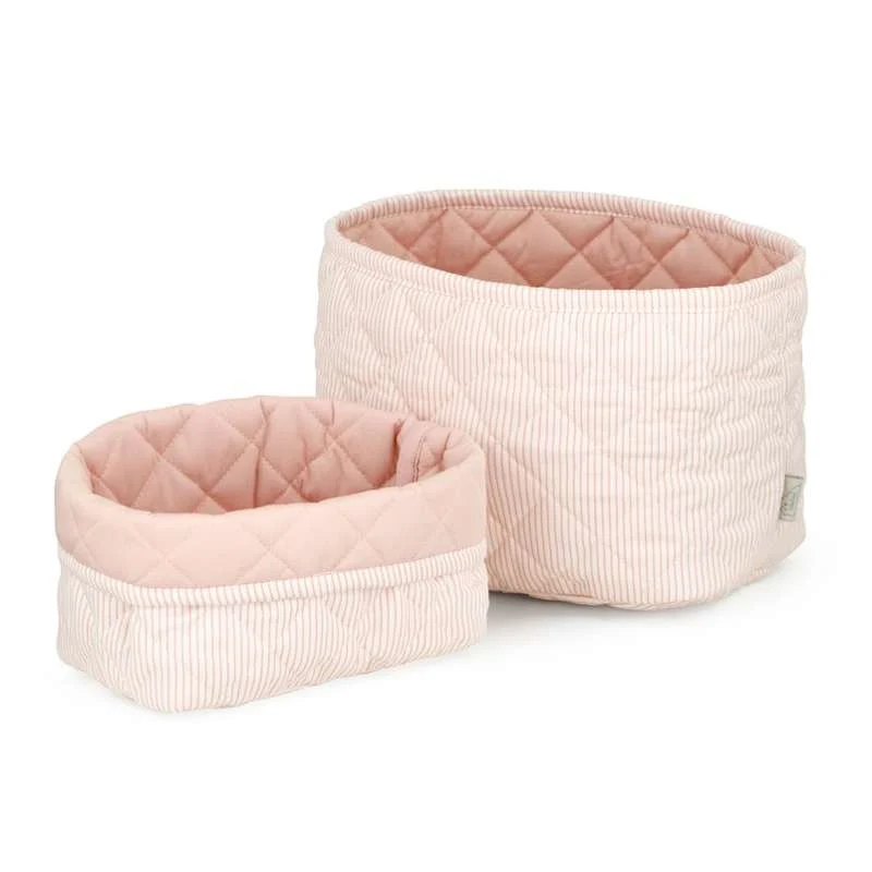 Cam Cam Copenhagen Quilted Storage Baskets - 2 pcs. - OCS - Classic Stripes Rose