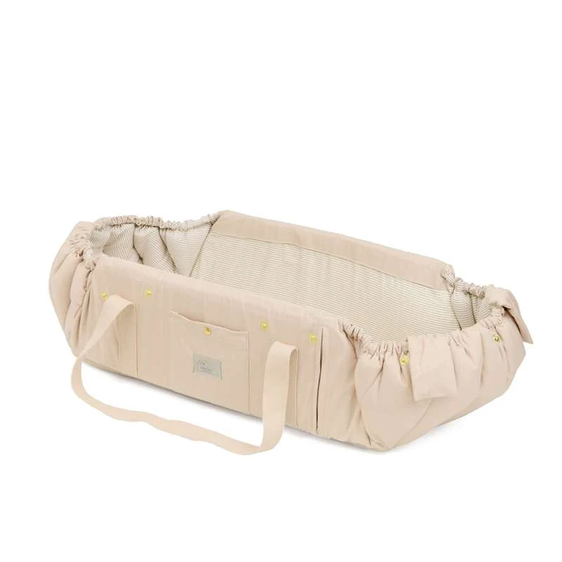 Cam Cam Copenhagen Willow Baby Lift - OCS - Classic Stripes Camel/Almond