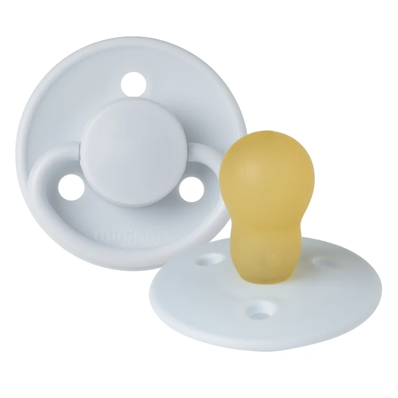 Mininor Round Pacifier Latex 12m "Icicle"