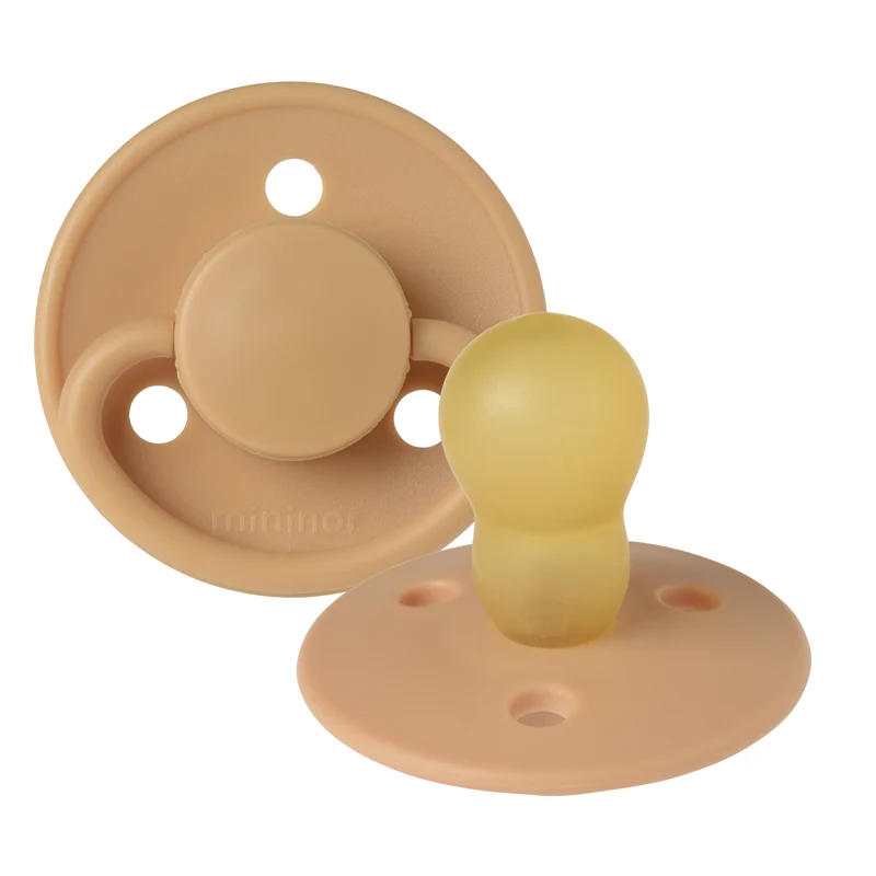 Mininor Round Pacifier Latex 12m "Golden sand"