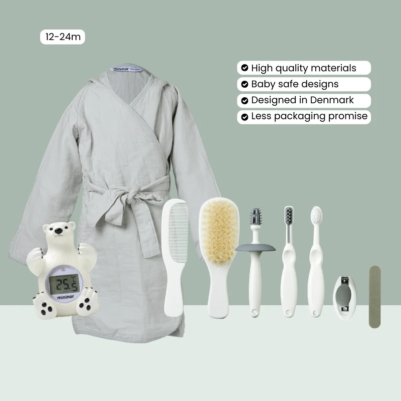 Babybadepakke "Glacier Grey" 12-24m