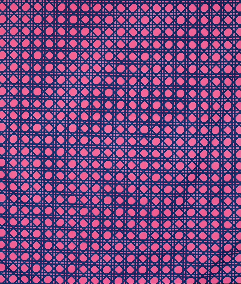 Bomullstyg “Pergola” Rosa/Blå