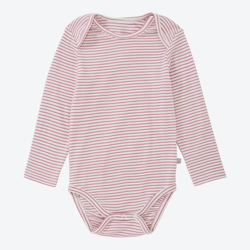 Body Μωρού μακρυμάνικο από οργανικό βαμβάκι Pink/White
