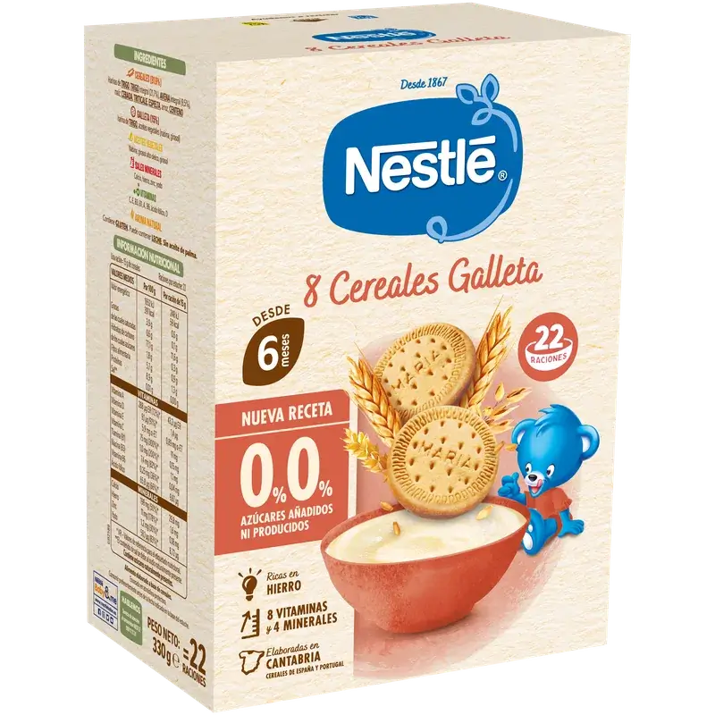Nestlé 8-Grain Baby Porridge 0% Biscuit, 330g