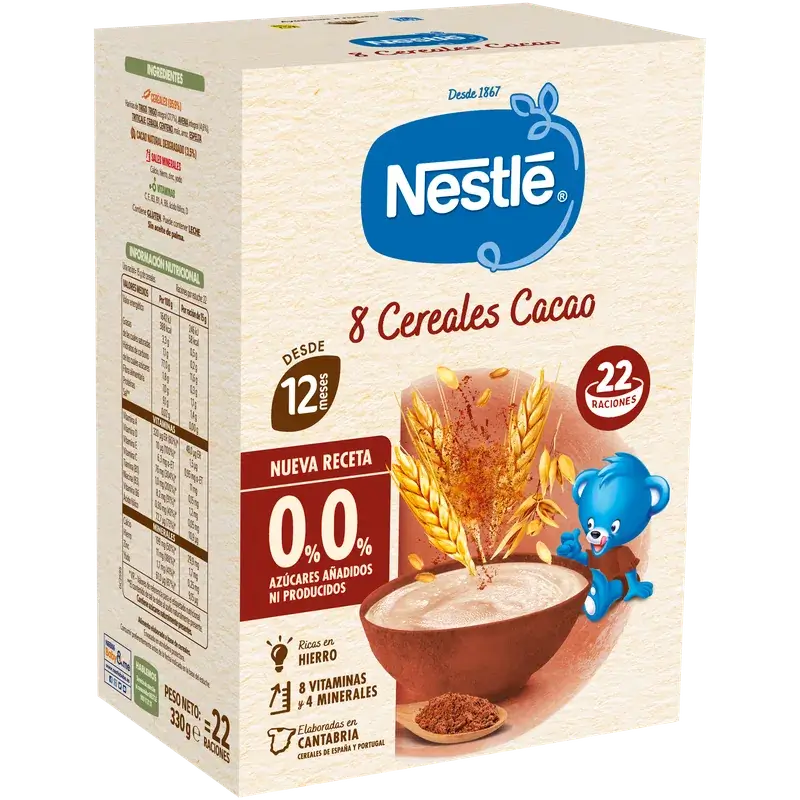Nestlé 8-Grain Baby Porridge, 0% Cocoa, 330g