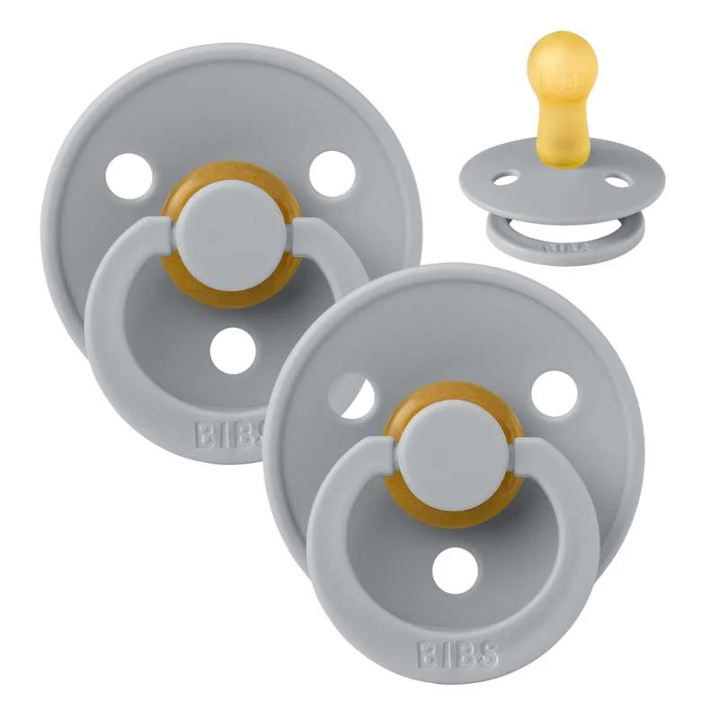 BIBS Rund Colour Napp - 2-Pack - Stl. 2 - Naturgummi - Cloud/Cloud