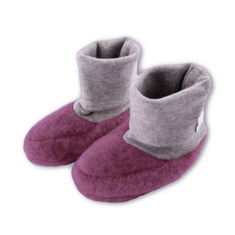 Παπουτσάκια Pull on Οργανικό Μαλλί Φλις Dusty Plum
