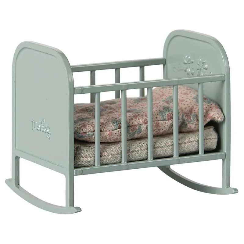Maileg Cradle - Mouse - Blue Mint