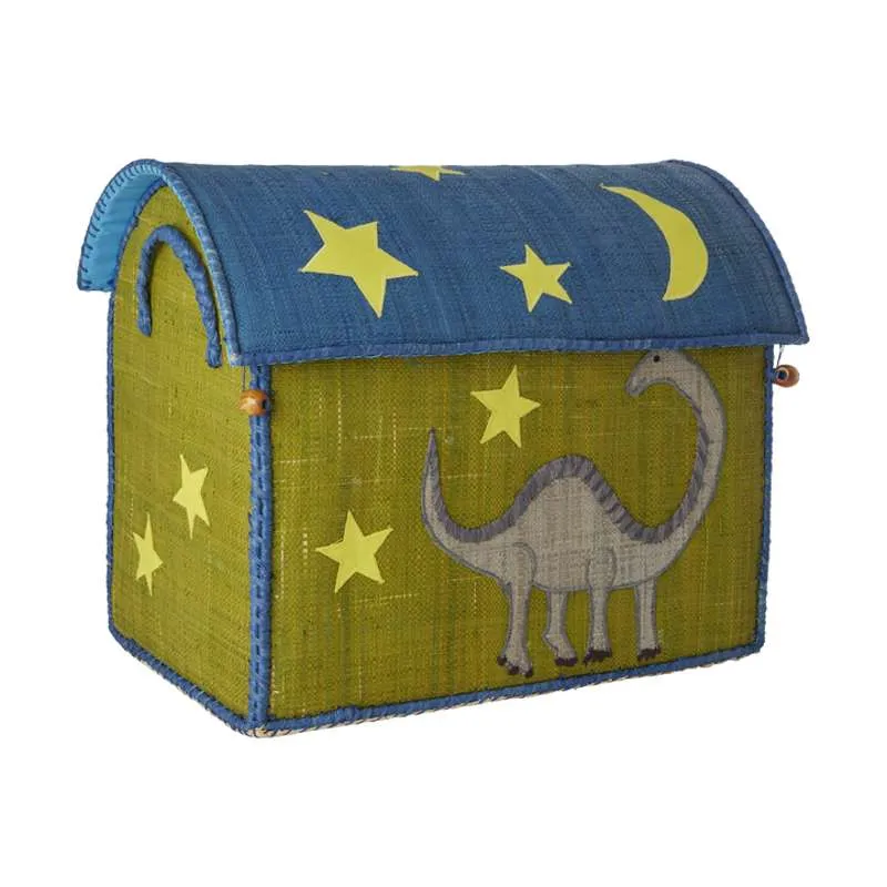 RICE Raffia Storage House - New Dinosaur - Medium