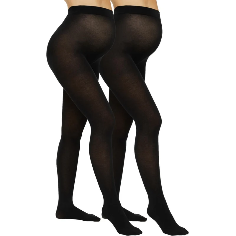 Mama;licious Black Black Mljennie Strømpebukser 200Den 2-P Noos