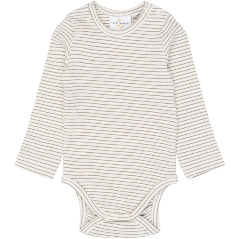 THE NEW Siblings Taupe Gray Striped Tn Tnsbvitus L_S Rib Body