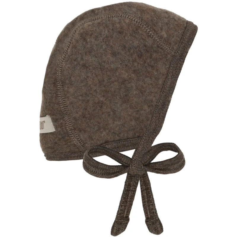 Huttelihut Brown Melange Bonnet Ull Fleece