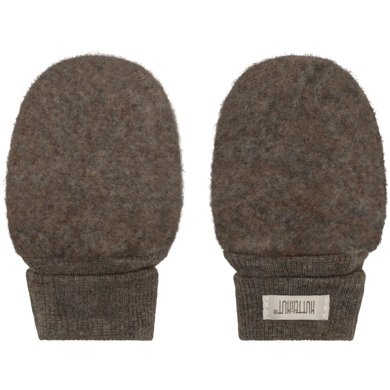 Huttelihut Brown Melange Votter Ull Fleece