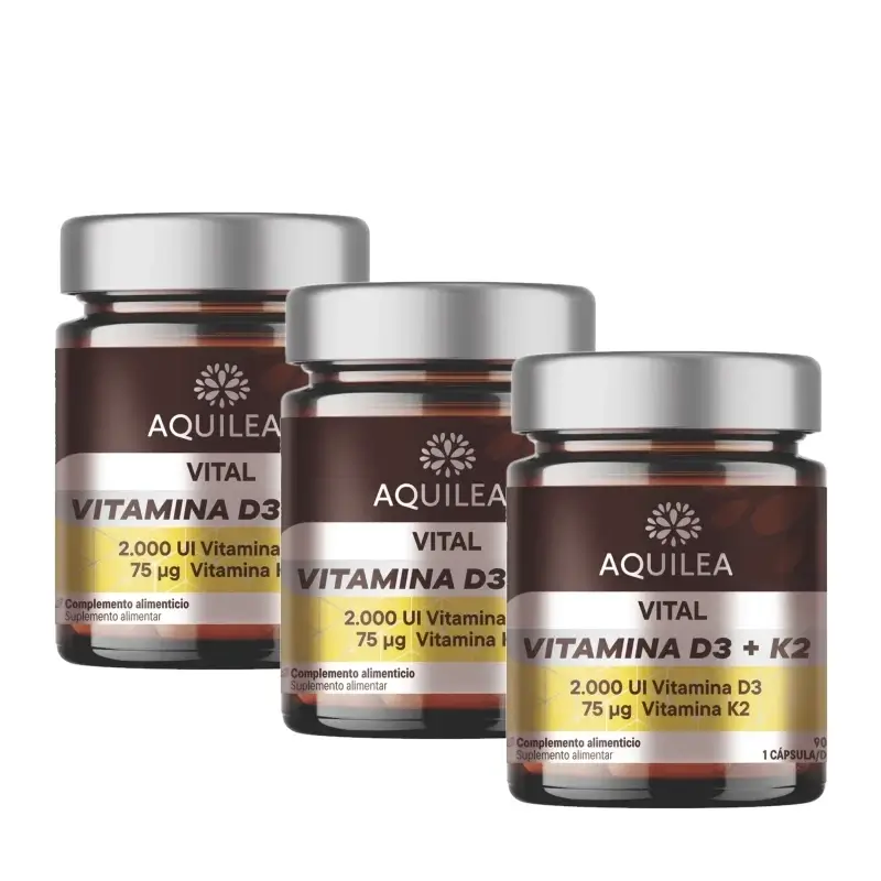 Aquilea Vitals Vit D3+K2, 90 capsules, pack of 3