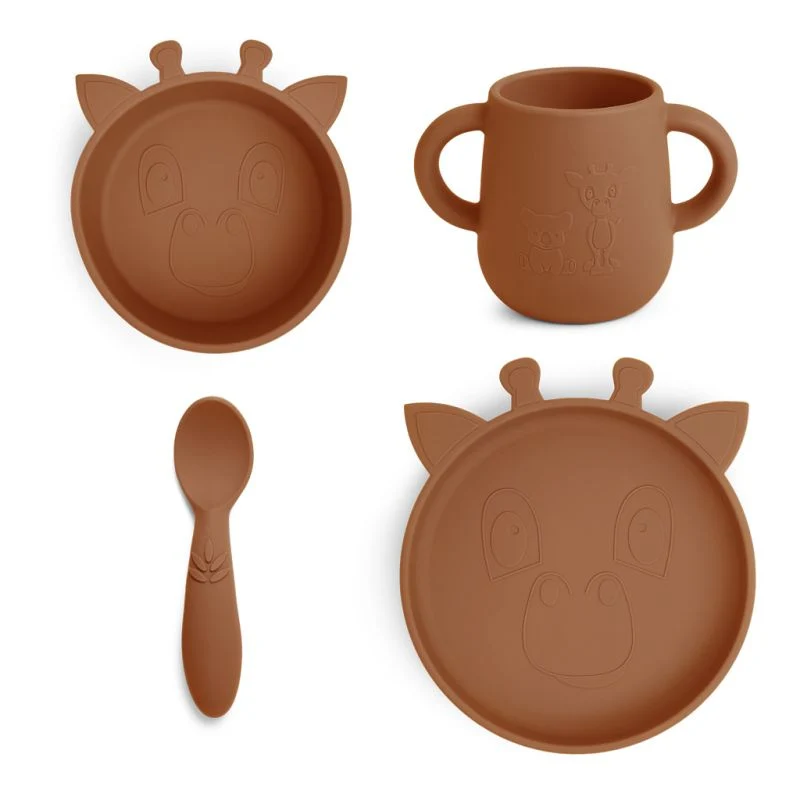 Σετ φαγητού σιλικόνης 'Caramel Café' 4τμχ