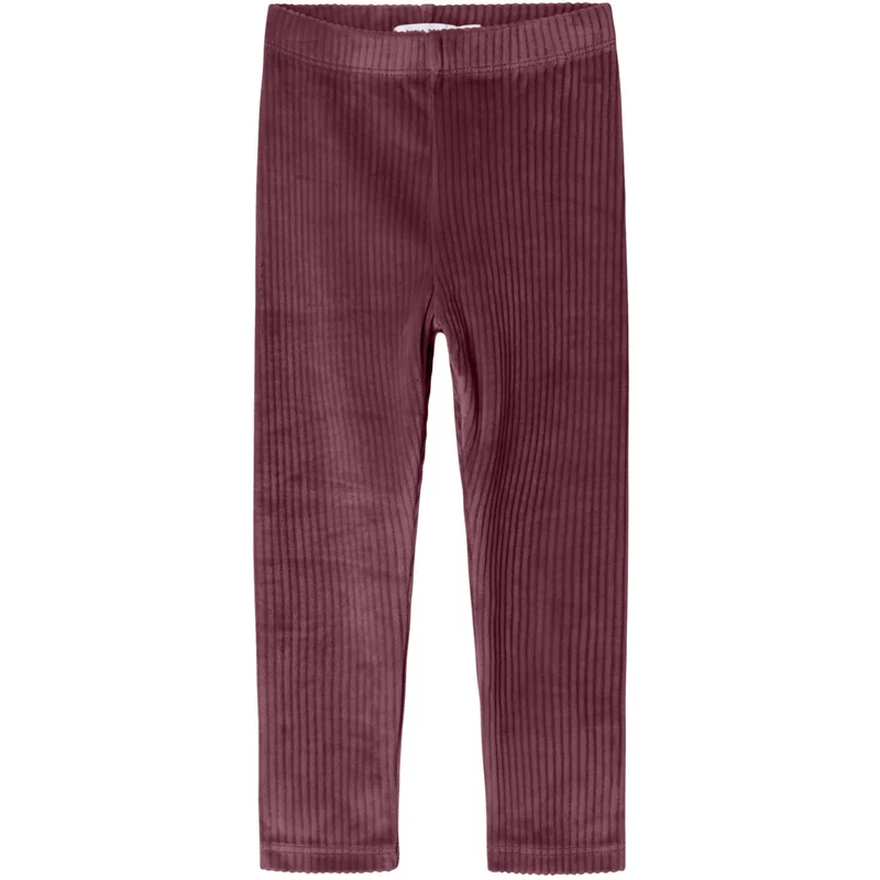 Name It Burgundy Nmfveloa Velvet Leggings
