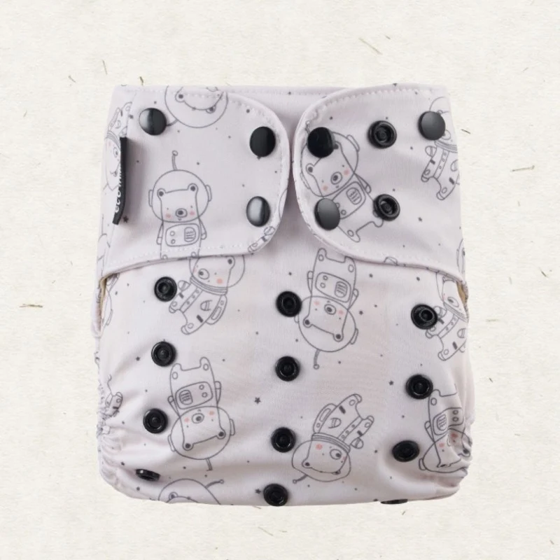 One Size Coolmax Pocket Diaper. Space Teddy