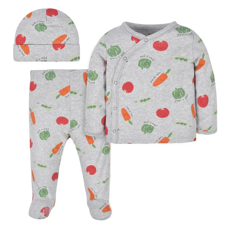 Gerber Childrenswear Take Me Home -Vegetables- 3 Pc Set