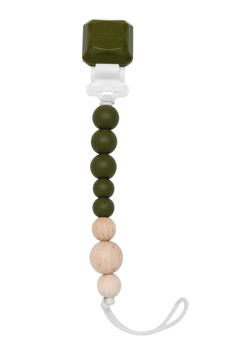 LOULOU LOLLIPOP Pacifier Clip Pop Silicone & Wood