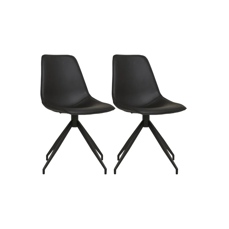 2-pk Monaco drejsbar matstol svart