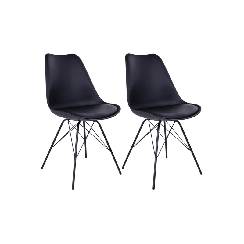 2-pack Oslo matstol svart