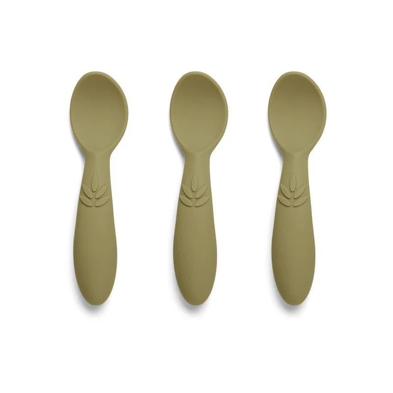 Παιδικά Kουτάλια Σιλικόνης 'Olive Green' 3τμχ