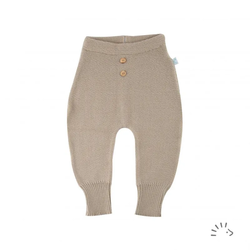Πλεκτό Παντελόνι Μωρού Οργανικό Μαλλί 'Beige'