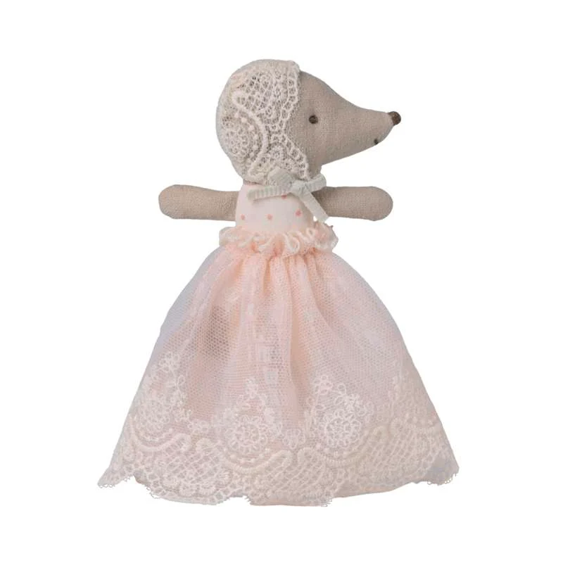 Maileg Baby Mus i Dopklänning - Rosa