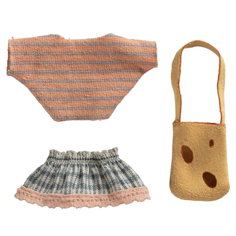 Maileg Clothes For Little Sister Mouse - Clothes and Bag