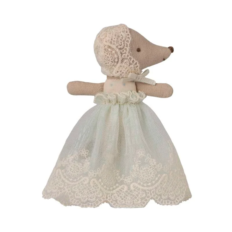 Maileg Baby Mus in Baptism Dress - Light Blue
