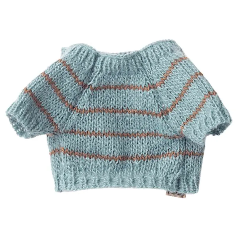 Maileg Puppy Accessories - Small - Knitted Sweater - Light Blue