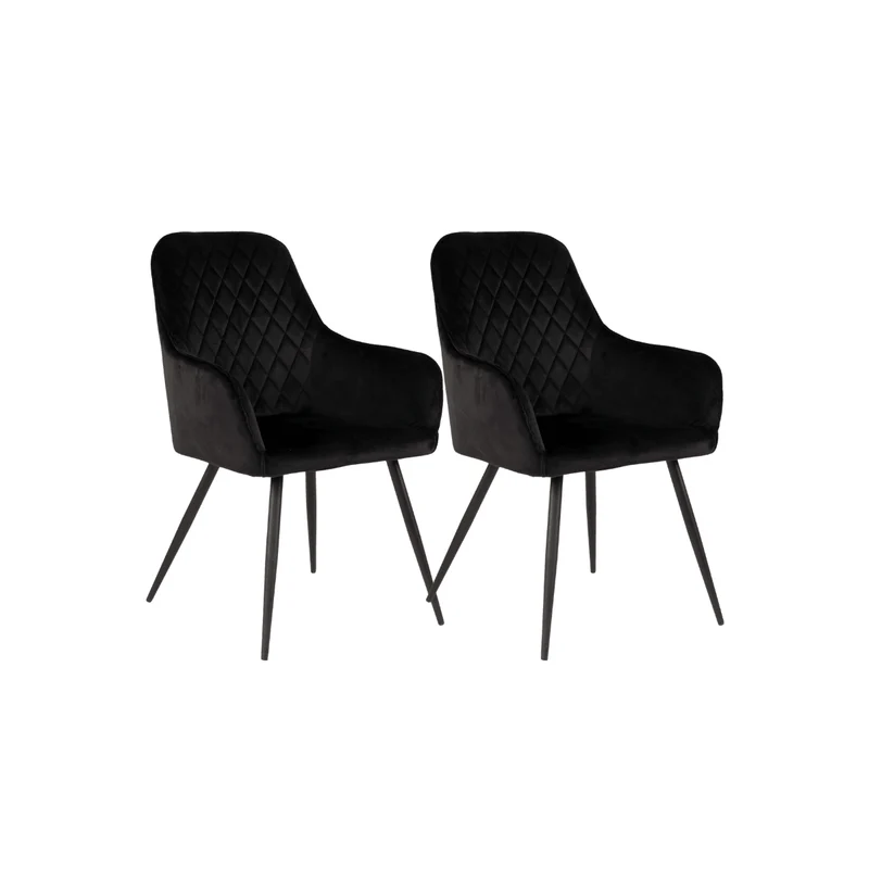 2-pk Harbo matstolar svart velour