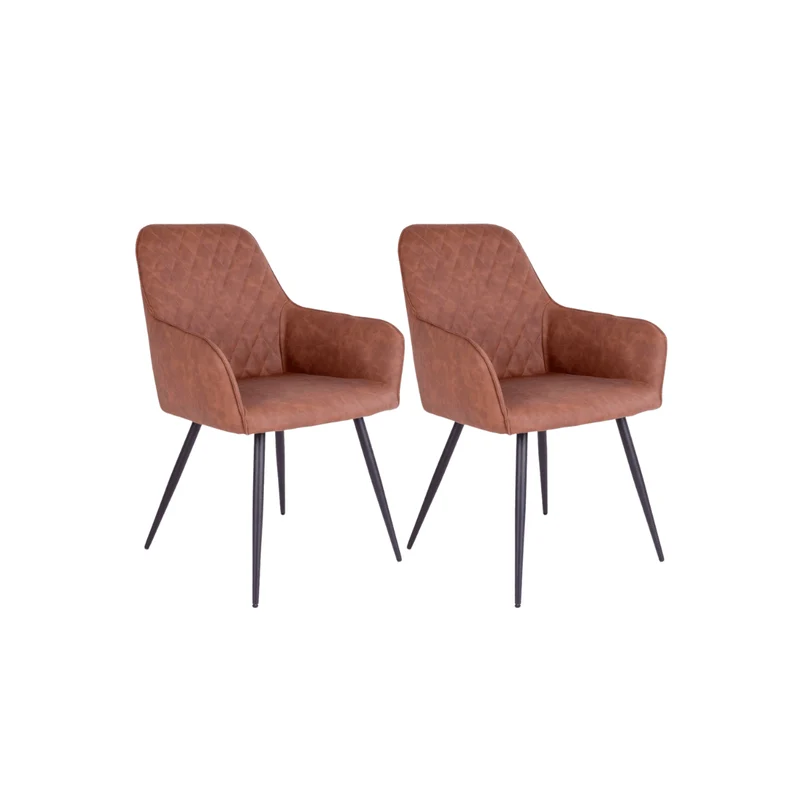 2-pack Harbo matstol brun PU-skinn