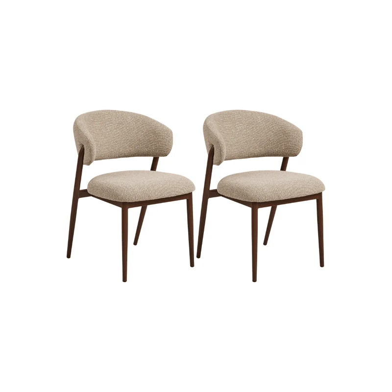 2-pk Cavi matstol sand/valnötfärgad