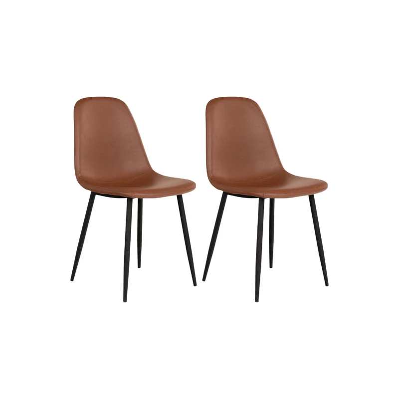 2-pack Stockholm matstol brun PU-läder