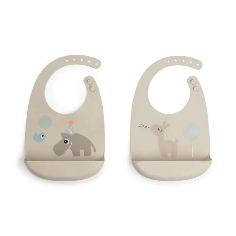Done by Deer Bib - 2 pcs. - Silicone - Celebration Sand
