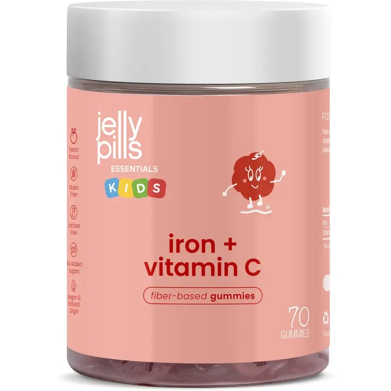 Jelly Pills Iron + Vitamin C for Children – Peach Flavour, 70 tablets