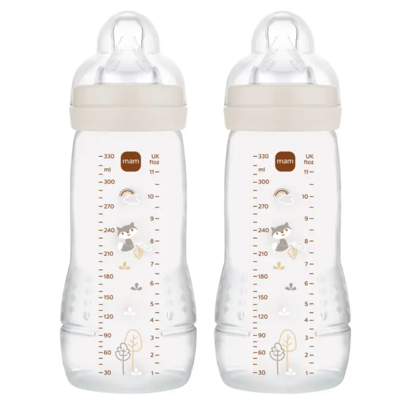 Mam Baby Easy Active Baby Bottle Neutral Glossy, 2X330Ml