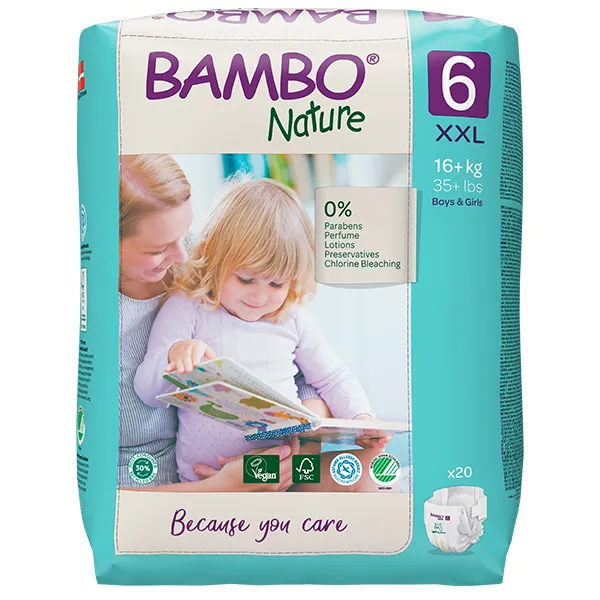 Οικολογικές Πάνες Μιας Χρήσης Bambo Nature No 6 (16+ kg)