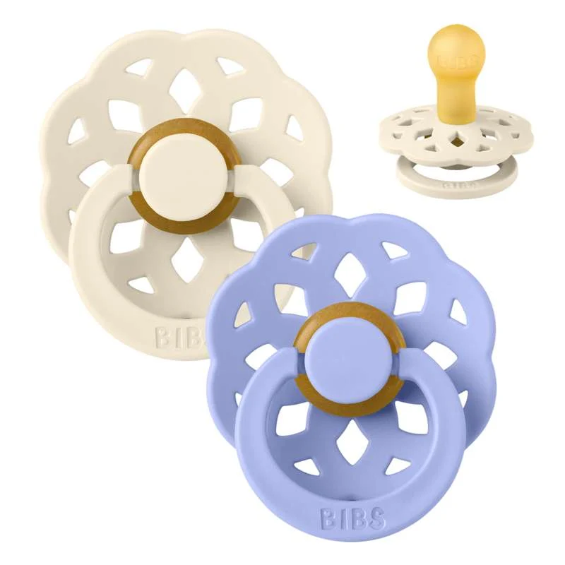 BIBS Rund bohem napp - 2-pack - strl. 1 - naturgummi - Ivory/Hush