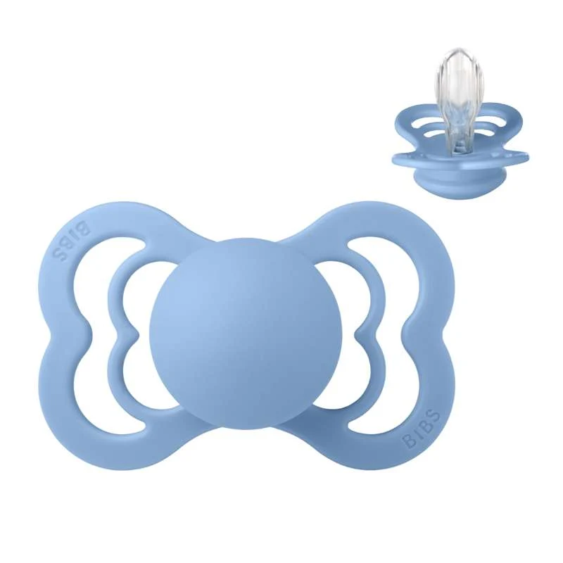 BIBS Symmetrical Supreme pacifier - sz. 2 - Silicone - Sky Blue