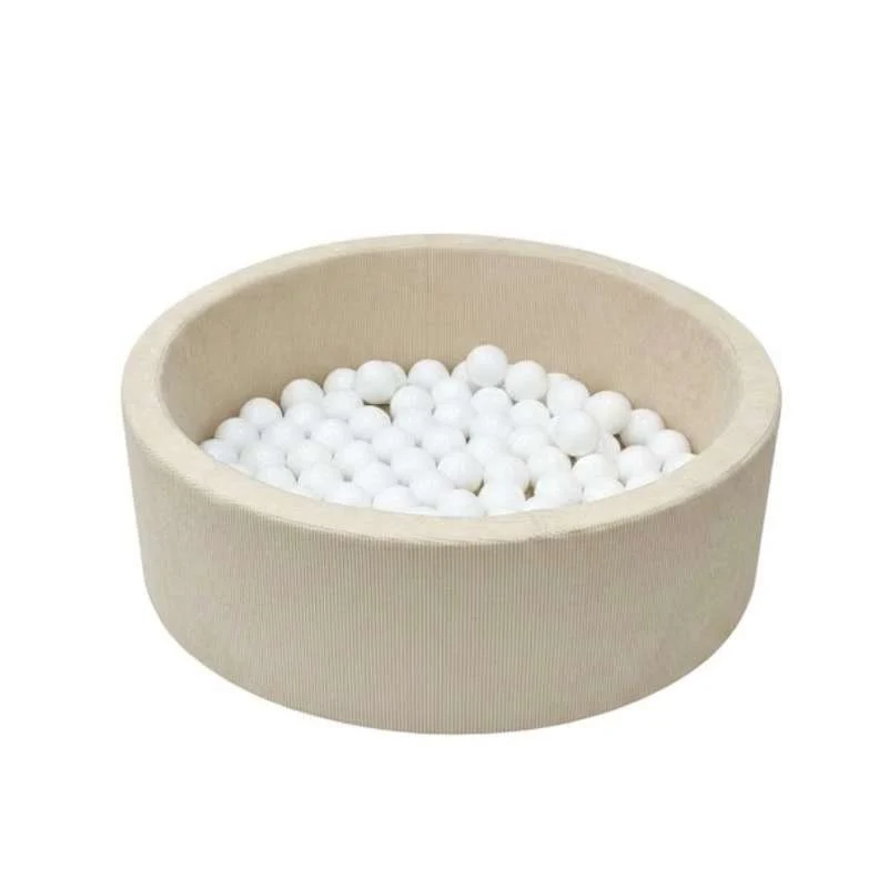 Kid'oh bollhav - Smal Fløjl - Sand - m. 100 bollar - Vit