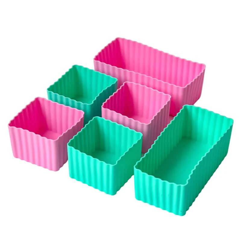 Yumbox - Silikonformar till Matlådan - 6 st. - Rosa/Aqua