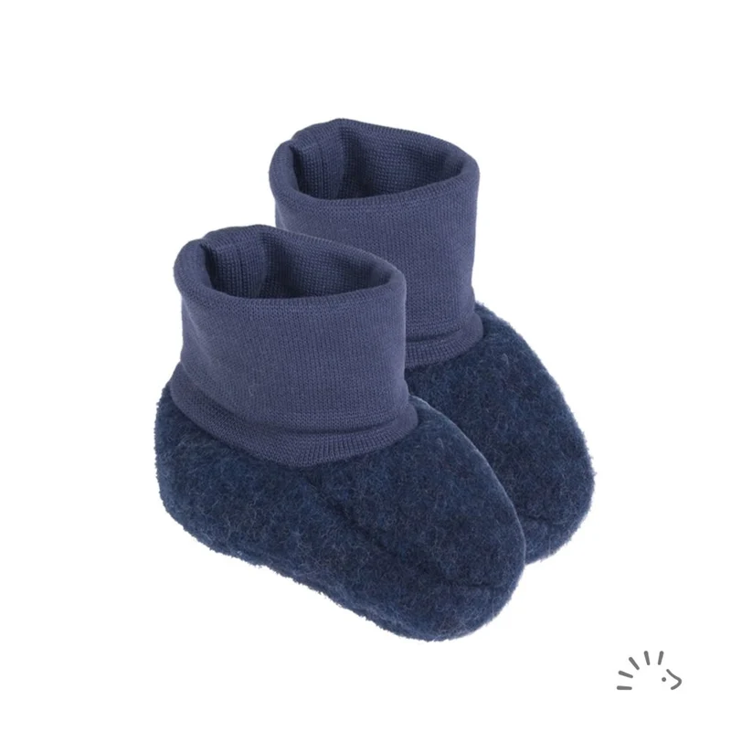 Παπουτσάκια Pull on Οργανικό Μαλλί Φλις Blue
