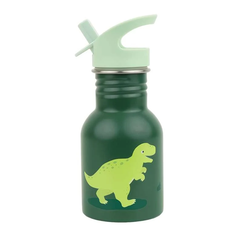 A Little Lovely Company Enkellags stålvattenflaska - 350 ml - Dinosaurier