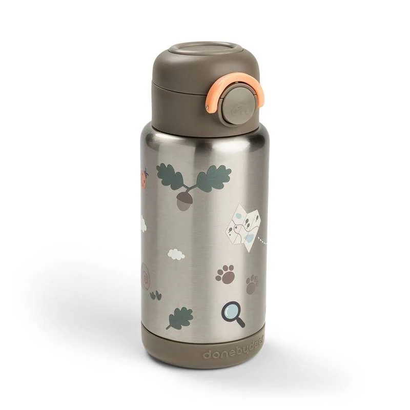 Done by Deer Termosflaska m. sugrör - Tiny Trails - 340 ml - Sand